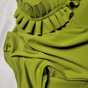 Andrea Iyamah Womens Nisi Green One Shoulder One-Piece Swimsuit Size 10-12